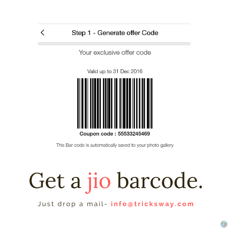 Get free Jio bar code