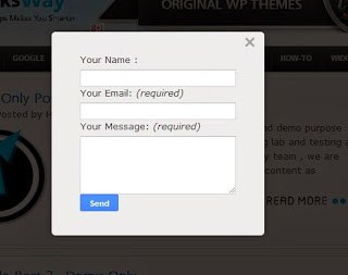 Create modal window popup contact form to blogger