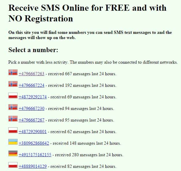 receve sms online free without registration